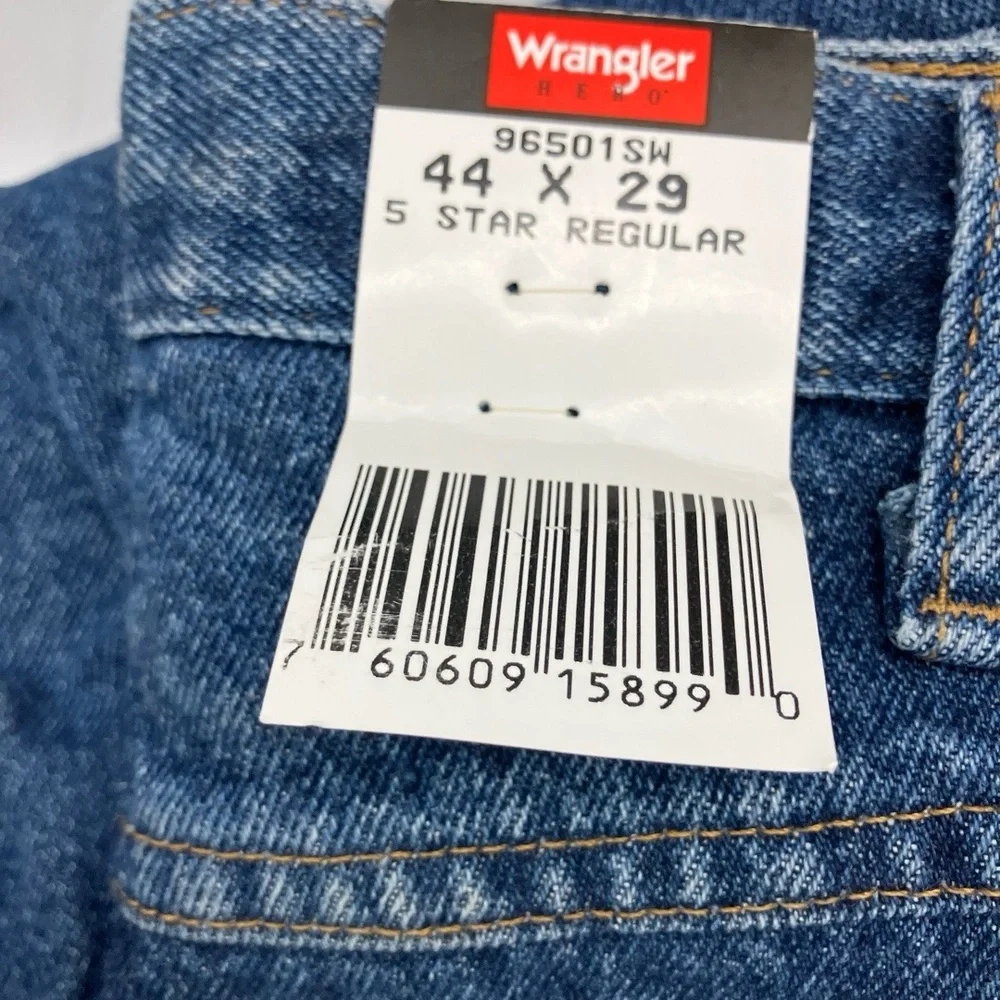 Wrangler Jeans 44 x 29 Stonewash WA307‎ Classic Five Pocket Relaxed Vintage Cool